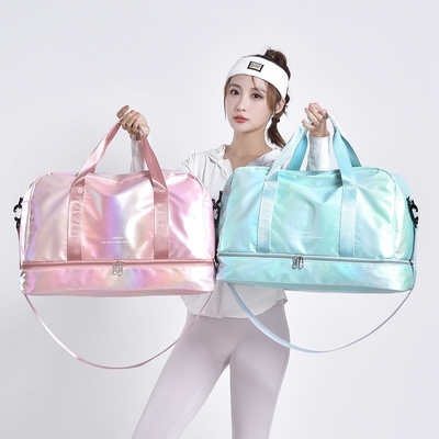 Sac de voyage à couche de cloison pour équipement de fitness à la mode et fonctionnel pour femmes