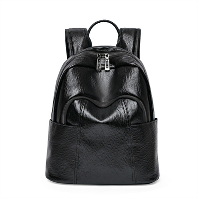 Sac à dos pour femmes en cuir en PU avec fermeture à glissière 37*29*6cm