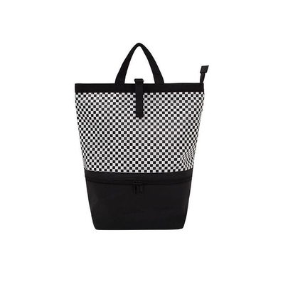 Légère étanche à l'eau Logo de la corde de traction Homme personnalisé Sac à dos portable en cuir avec fermeture à glissière
