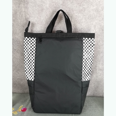Légère étanche à l'eau Logo de la corde de traction Homme personnalisé Sac à dos portable en cuir avec fermeture à glissière