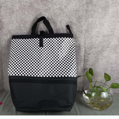 Légère étanche à l'eau Logo de la corde de traction Homme personnalisé Sac à dos portable en cuir avec fermeture à glissière