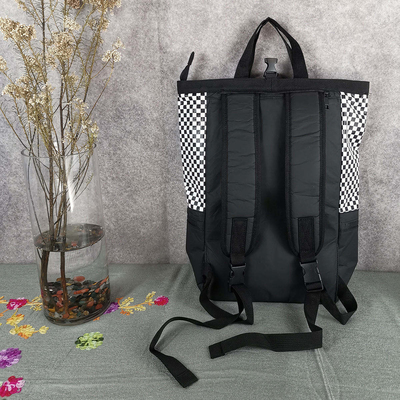 Légère étanche à l'eau Logo de la corde de traction Homme personnalisé Sac à dos portable en cuir avec fermeture à glissière