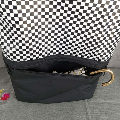 Légère étanche à l'eau Logo de la corde de traction Homme personnalisé Sac à dos portable en cuir avec fermeture à glissière