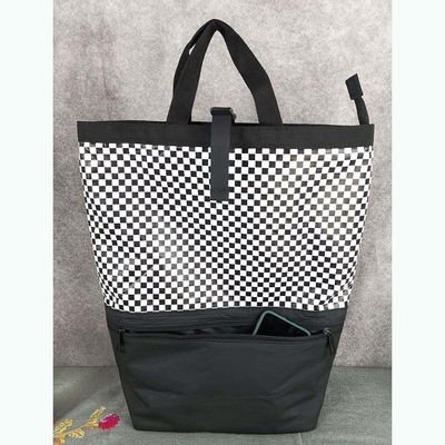 Légère étanche à l'eau Logo de la corde de traction Homme personnalisé Sac à dos portable en cuir avec fermeture à glissière