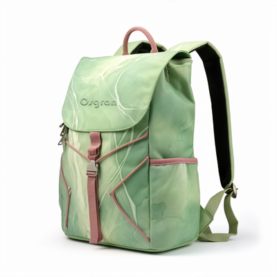 Sac à dos de voyage en nylon étanche à l'eau avec poches avant doubles et fermeture à glissière portable