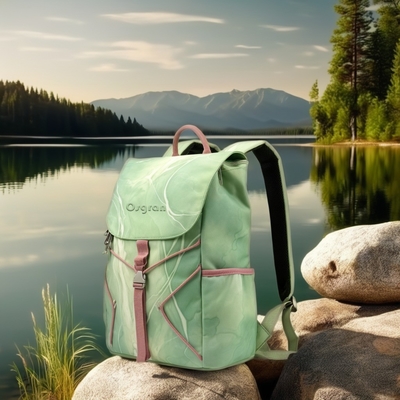 Sac à dos de voyage en nylon étanche à l'eau avec poches avant doubles et fermeture à glissière portable