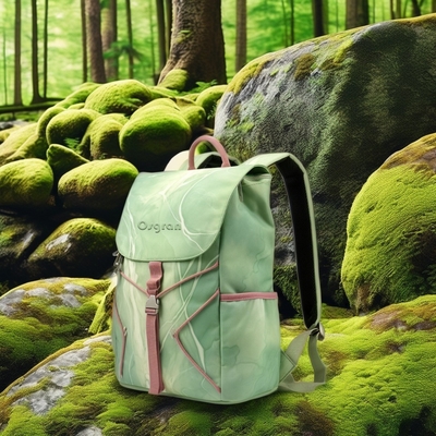 Sac à dos de voyage en nylon étanche à l'eau avec poches avant doubles et fermeture à glissière portable
