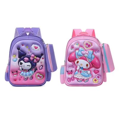 personnalisé 2024 3D Sanrio Impression de dessins animés Sac à dos de jardin d'enfants Sac à dos d'étudiant