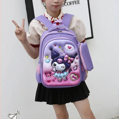 personnalisé 2024 3D Sanrio Impression de dessins animés Sac à dos de jardin d'enfants Sac à dos d'étudiant