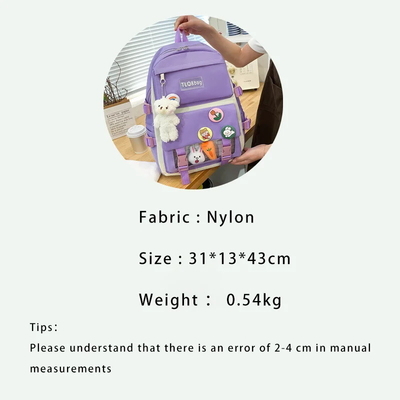 Gros de Cute 4pcs/Set Sac d'école primaire Pour les filles Harajuku Kawaii Sac de livre pour étudiants Sac à main pour adolescents Sac à dos pour étudiants de grande capacité Sac à dos pour filles Sac à dos pour élèves