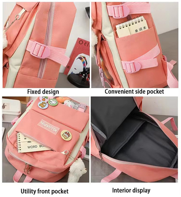 Gros de Cute 4pcs/Set Sac d'école primaire Pour les filles Harajuku Kawaii Sac de livre pour étudiants Sac à main pour adolescents Sac à dos pour étudiants de grande capacité Sac à dos pour filles Sac à dos pour élèves