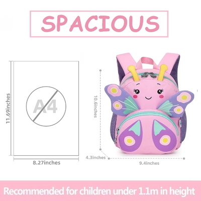 Sac à dos pour enfants mignons Pour les filles Petit dessin animé 3D Enfant sac à livres scolaire Âge 1-3 Journée de garde de la crèche Sac de voyage pour enfants Sac à dos Jouets Sac à dos Cadeau pour enfant Sac de jour