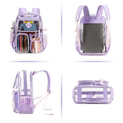 Gros Sac à dos de voyage clair pour l' école Sac à dos transparent en PVC supérieur pour les filles Les garçons à travers le sac à dos de l' école pour les hommes Les femmes Le sac à dos des étudiants