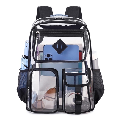 Gros Sac à dos de voyage clair pour l' école Sac à dos transparent en PVC supérieur pour les filles Les garçons à travers le sac à dos de l' école pour les hommes Les femmes Le sac à dos des étudiants
