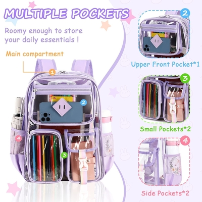 Gros Sac à dos de voyage clair pour l' école Sac à dos transparent en PVC supérieur pour les filles Les garçons à travers le sac à dos de l' école pour les hommes Les femmes Le sac à dos des étudiants
