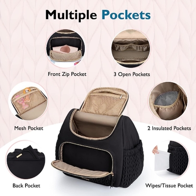 Gros de sac à couches de bébé petit sac à dos de couches de voyage élégant mini maternité sac de jour sac de maman pour les femmes sac de couche décontracté
