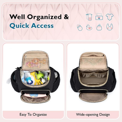 Gros de sac à couches de bébé petit sac à dos de couches de voyage élégant mini maternité sac de jour sac de maman pour les femmes sac de couche décontracté