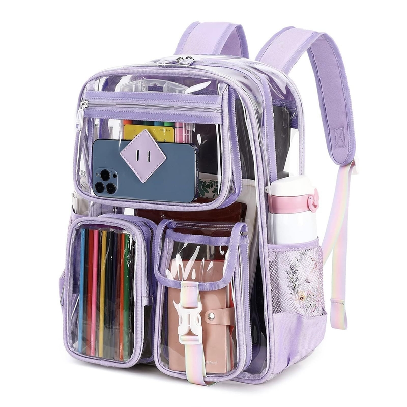 Gros Sac à dos de voyage clair pour l' école Sac à dos transparent en PVC supérieur pour les filles Les garçons à travers le sac à dos de l' école pour les hommes Les femmes Le sac à dos des étudiants